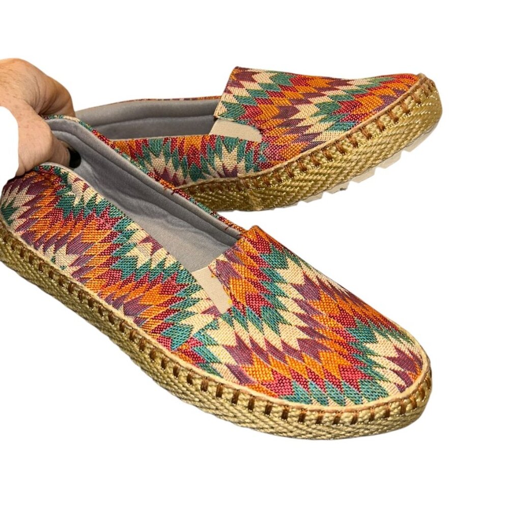 Classic Spanish Rainbow chevron Espadrilles slip on lighweight shoes 40 …